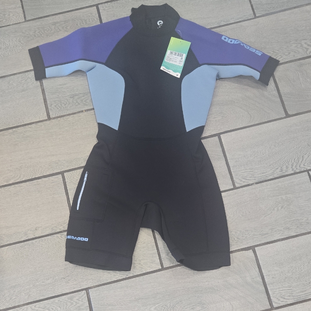 Sea-Doo‎ Ladies Shorty Wetsuit Black/Blue/Purple Size S New with Tags